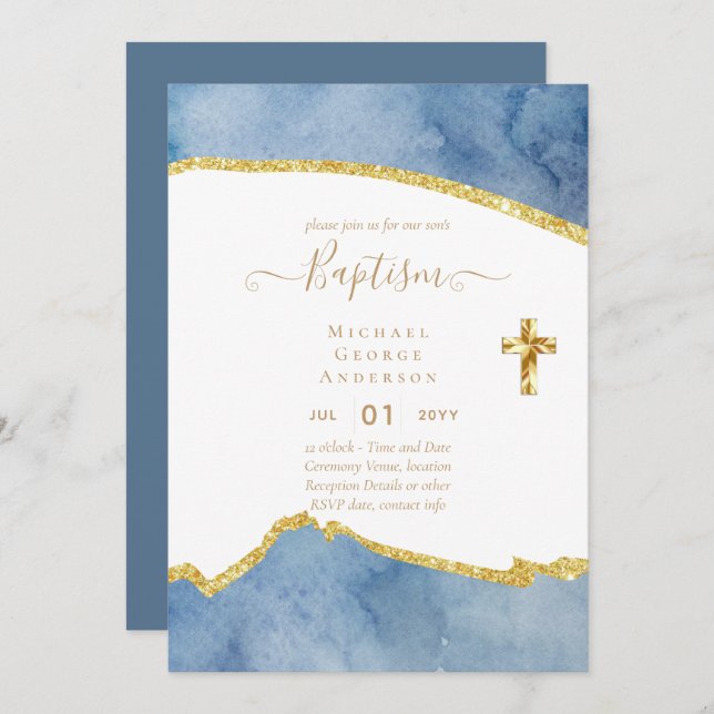 BUDGET Baptism Christening Communion INVITES (Front/Back)