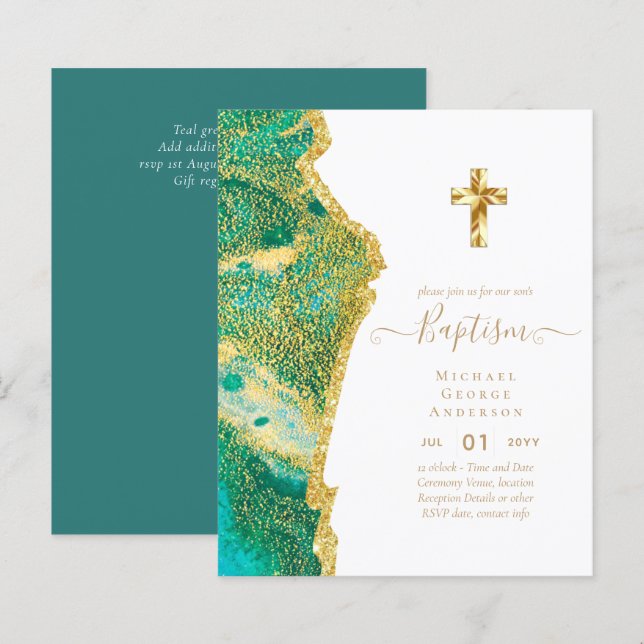 BUDGET Baptism Christening Communion INVITES (Front/Back)
