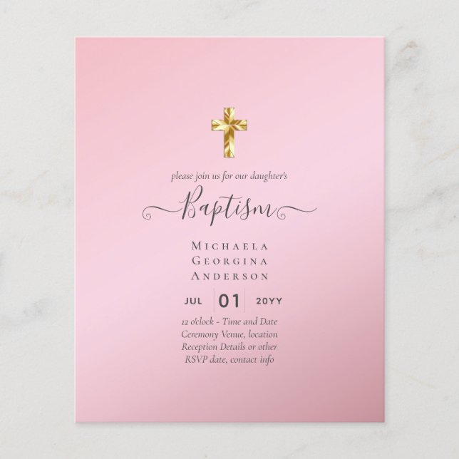 BUDGET Baptism Christening Communion INVITES Flyer (Front)