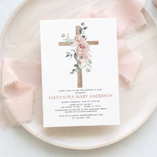 Budget Baptism Dusty Pink Rose Greenery Eucalyptus