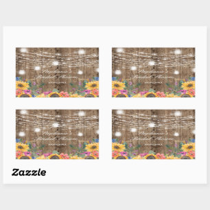Budget Barn Wood  & Sunflower Bridal Shower  Class Sticker