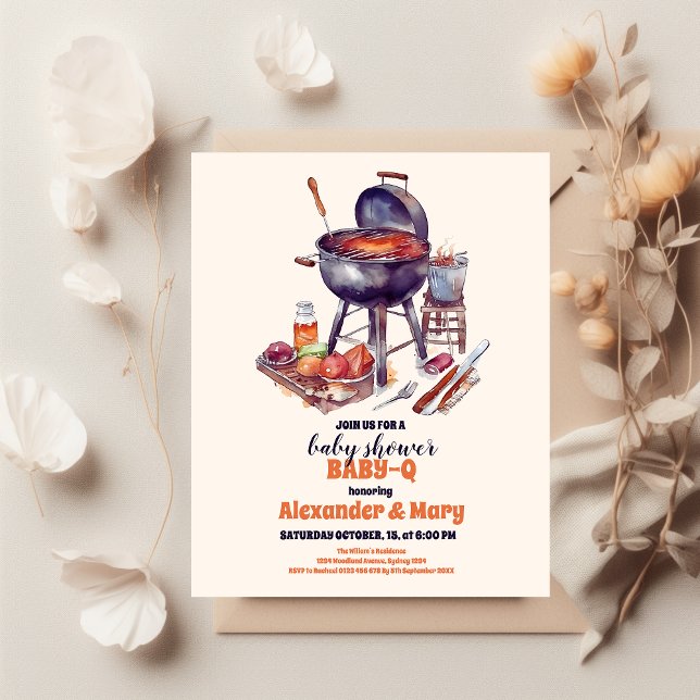Budget BBQ Rustic Couples Baby Shower BabyQ Flyer (Creator Uploaded)