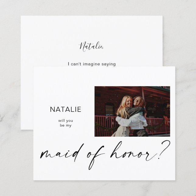 Budget Be My Maid of Honour Small Photo Proposal (Front/Back)