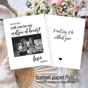 Budget be my matron of honour photo proposal flyer