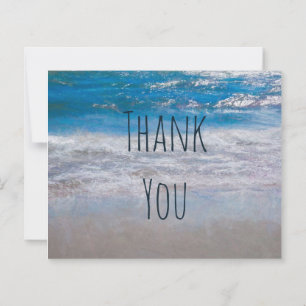 Budget Beach Blue Coastal Ocean Wave Thank You