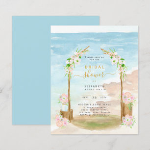 BUDGET Beach Coastal Bridal Shower Invitation
