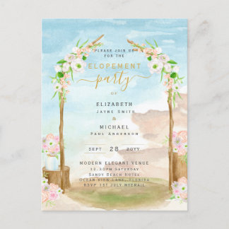 BUDGET Beach Elopement côtier Invitation de la fêt