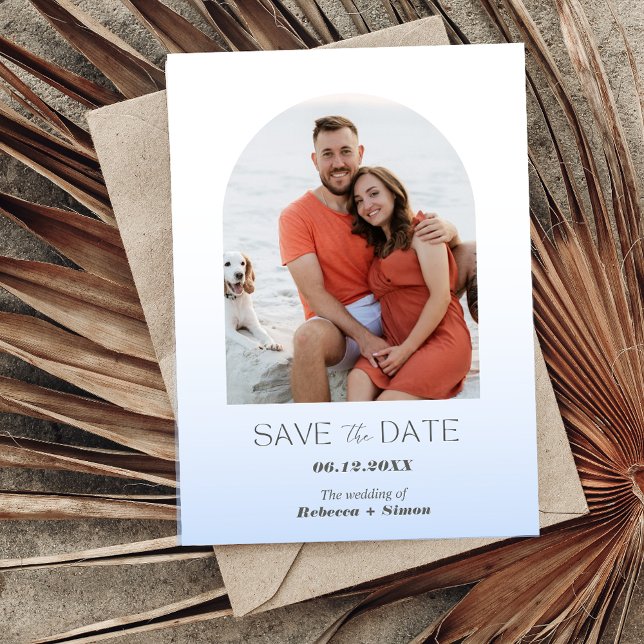 Budget Beach Photo Wedding Save the Date Announcement Postcard (Creator Uploaded)