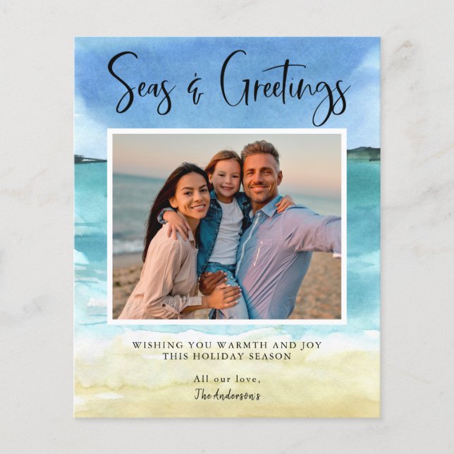 Budget Beach Seas and Greetings Family Photo  Flyer (Front)