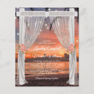 Budget Beach Sunset Wedding Arch Invitation