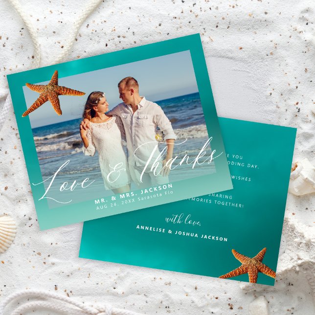 Budget beach wedding custom photo thank you (Creator Uploaded)