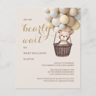 Budget Bearly Wait Bear Balloon Yellow Baby Shower