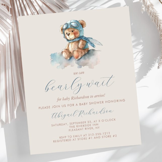 Budget Bearly Wait Blue Boy Bear Baby Shower (Creator Uploaded)