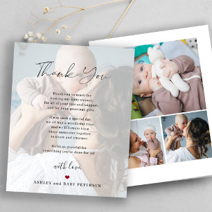 Budget bébé 4 photos script carte de remerciements