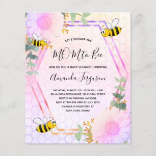 BUDGET Bee Baby shower rainbow MOM to bee