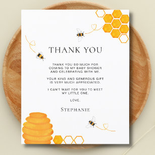 Budget Bee Baby Shower Thank You Card