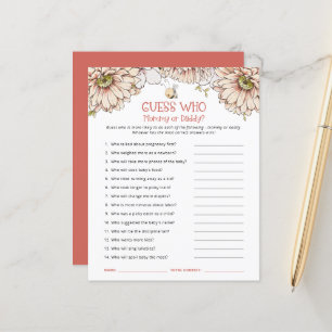 Budget Bee Guess Who Mom or Dad Baby Shower Game