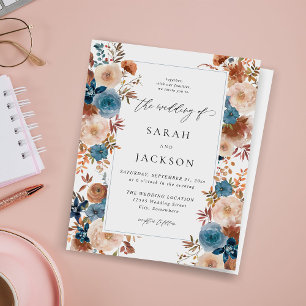Budget Beige & Dusty Blue Floral Wedding S2 Blue L