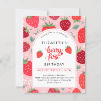 Budget Berry First 1st Birthday Photo Invite