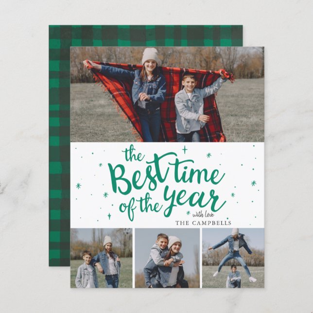 Budget Best Time of The Year Photo Holiday Card (Front/Back)