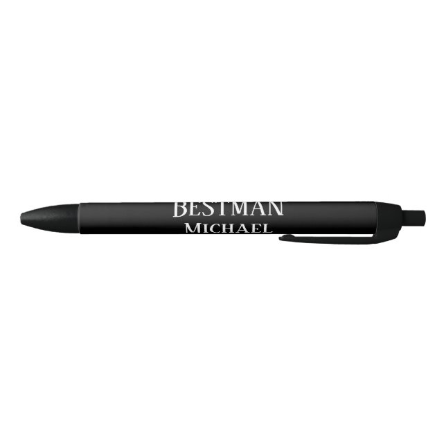 BUDGET Bestman Groomsman GIFTS Classic Black Black Ink Pen (Bottom)