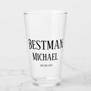 BUDGET Bestman Groomsman GIFTS Classic Black Glass