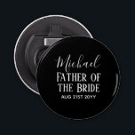 BUDGET Bestman Groomsmen Gifts Black White Bottle Opener<br><div class="desc">Add three lines of text to this modern bridal party gift.</div>