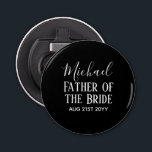 BUDGET Bestman Groomsmen Gifts Black White Bottle Opener<br><div class="desc">Add three lines of text to this modern bridal party gift.</div>
