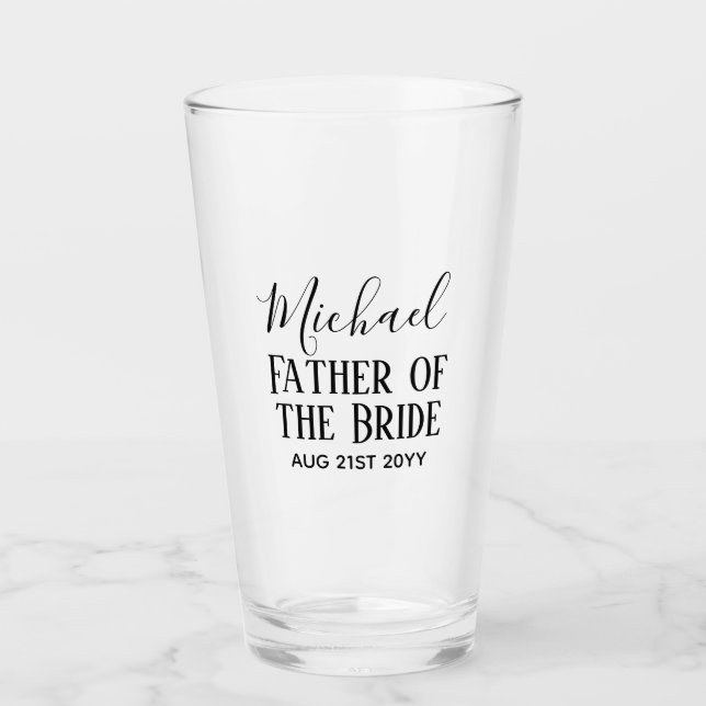 BUDGET Bestman Groomsmen Gifts Black White Glass (Front)