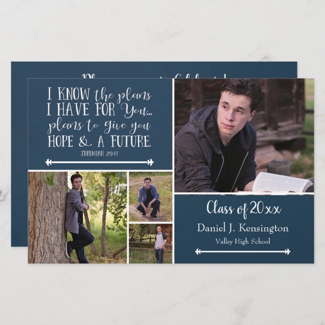 Budget Bible Verse Graduation Photo Collage (Front/Back)