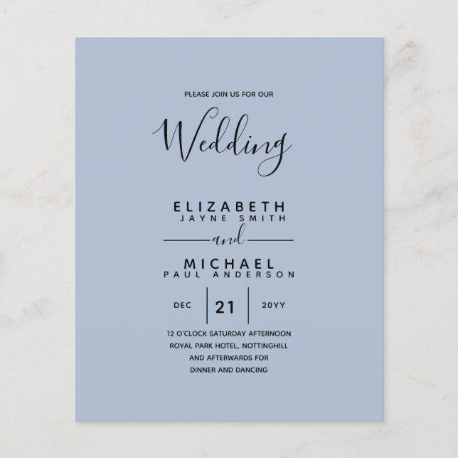 Budget Bilingual Spanish BODA English Wedding (Front)