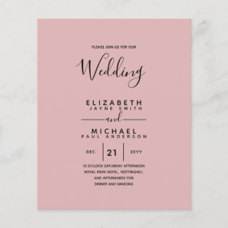 Budget Bilingual Spanish BODA English Wedding Flye Flyer