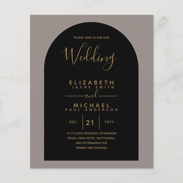 BUDGET Bilingual Spanish Boda English Wedding Flyer (Front)