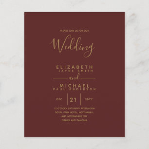 BUDGET Bilingual Spanish Boda English Wedding Flyer