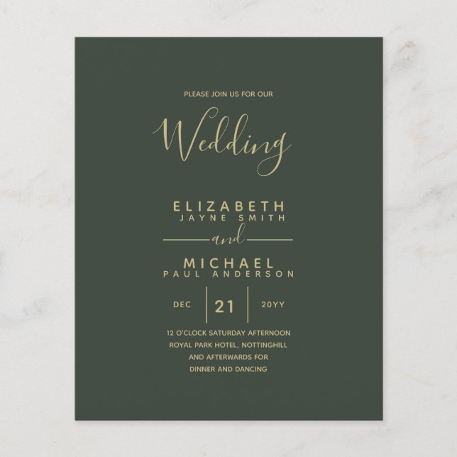 BUDGET Bilingual Spanish Boda English Wedding Flyer (Front)