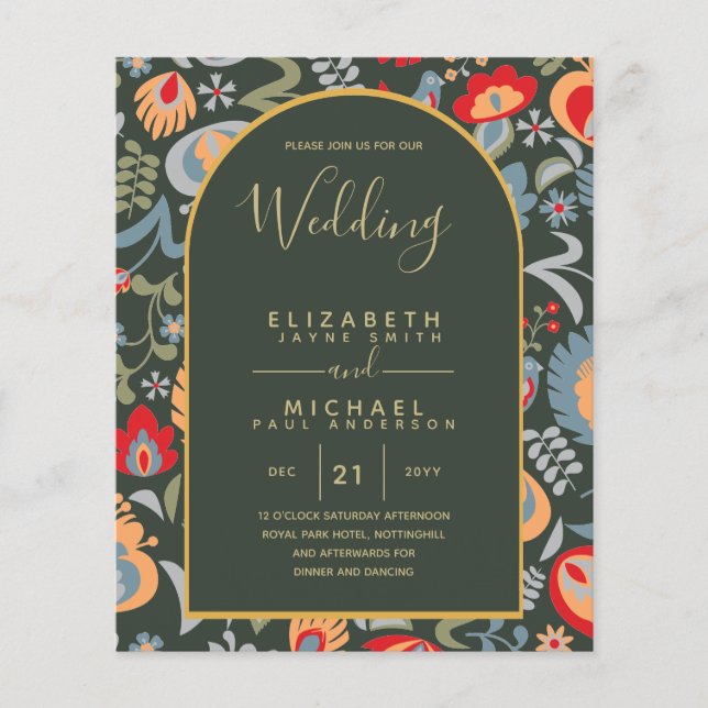 BUDGET Bilingual Spanish English Boda Wedding (Front)