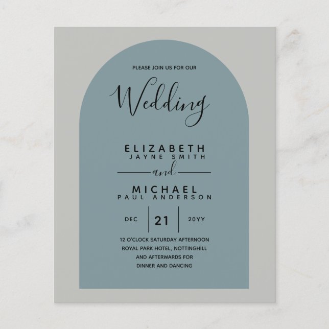 BUDGET Bilingual Spanish English Boda Wedding (Front)