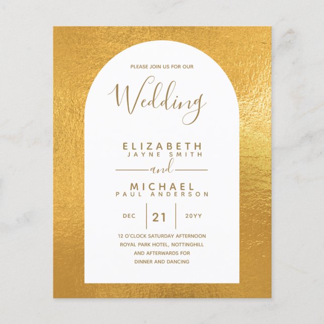 BUDGET Bilingual Spanish English Boda Wedding Flyer (Front)