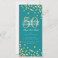 Budget Birthday Glitter Confetti Gold & Teal 