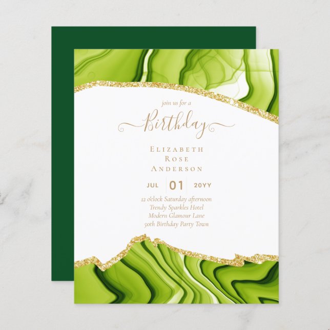 BUDGET BIRTHDAY Invitation ANY 16 18 21st 40 50th (Front/Back)