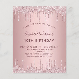 BUDGET Birthday party pink dusty rose glitter