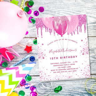 Budget birthday party pink glitter dust girl
