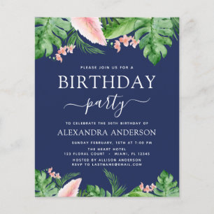 Budget Birthday Party Tropical Palm Floral