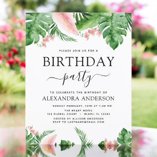 Budget Birthday Party Tropical Palm Floral