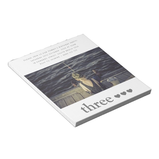 Budget Birthday Photo Invitation Notepad (Angled)