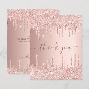 BUDGET Birthday rose gold glitter drips thank you