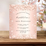Budget birthday rose gold invitation<br><div class="desc">For an elegant 50th (or any age) birthday party. A rose gold background. Personalize and add a name and party details. The name is written with a hand lettered style script</div>