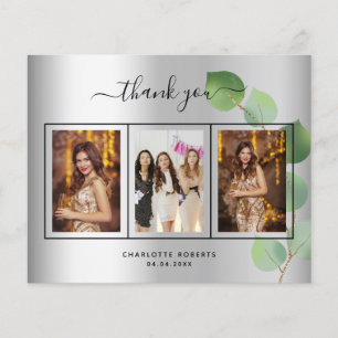 Budget birthday silver eucalyptus photo thank you