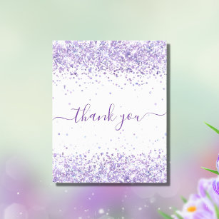 Budget Birthday violet glitter dust thank you
