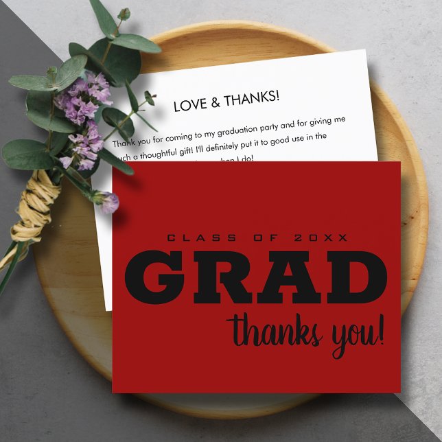 Budget Black and Red Thank You Note (Creator Uploaded)